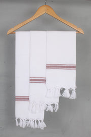 White Napkin with Onion Border