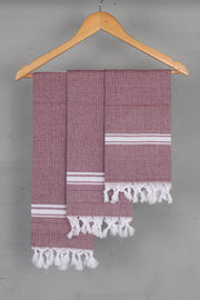 Maroon Napkin with White Border