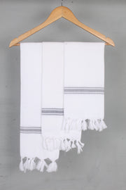 White Napkin with Gray Border
