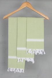 Moss Green Napkin with White Border