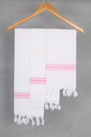 White Napkin with Pink Border