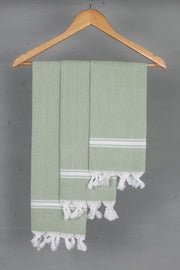 Green Napkin with White Border