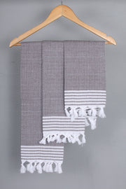 Sleti Gray Napkin with White Border