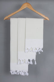 Cream Napkin with White Border