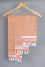 Orange Napkin with White Striped Border