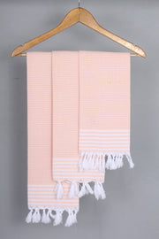 Baby Pink Napkin with White Striped Border