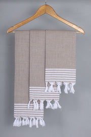 Brown Napkin with White Striped