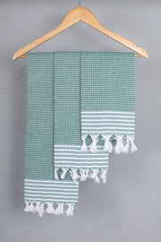 Sea Green Napkin with White Striped Border
