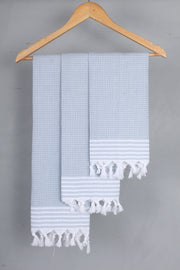 Sky Blue Napkin with White Striped Border