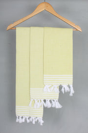 Lemon Yellow Napkin with White Striped Border