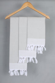 Gray Napkin with White Striped Border