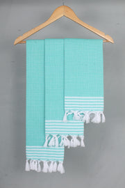 Sea Green Napkin with White Striped Border