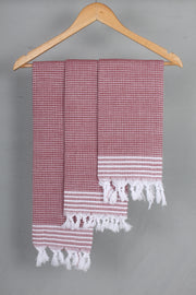 Maroon Napkin with White Border