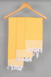 Yellow Napkin with White Lining Border