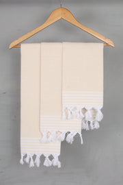 Cream Napkin with White Lining Border