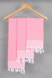 Pink Napkin with White Lining Border