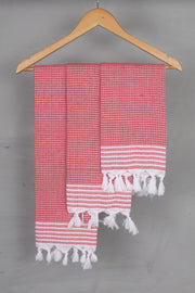 Red Napkin with White Lining Border