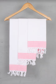 White Napkin with Pink Border