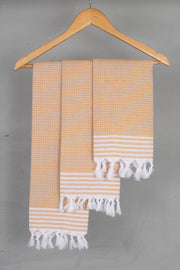 Mustard Yellow Napkin with White Lining Border