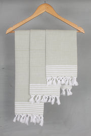 Green Napkin with White Lining Border
