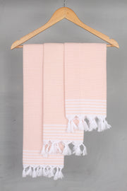 Peach Napkin with White Lining Border