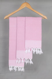 Pink Napkin with White Lining Border