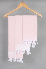 Peach Napkin with White Lining Border