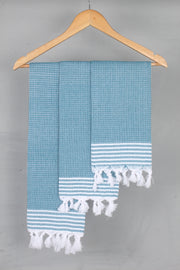 Teal Blue Napkin with White Striped