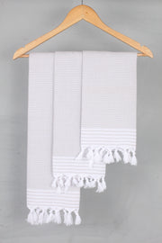 Pearl Gray Napkin with White Striped