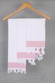 White Napkin with Pink Striped