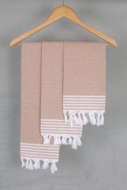 Sandy Brown Napkin with White Border