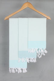 Turkish Napkin with Sky Blue Striped Border