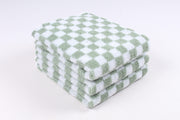 White and Green with Check Terry Napkin