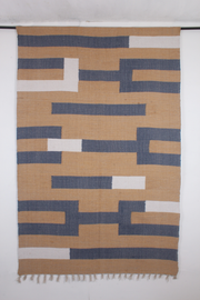 Handwoven Cotton Rug with Geometric Design