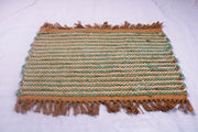 Off White and Cyan Jute Door Mat
