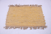 Yellow and Off White Striped Jute Door Mat