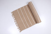 Handwoven Jute Runner with White Stripes