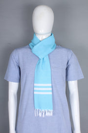 Handwoven Cotton Muffler with Striped Border