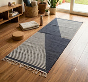Blue and White Slash Striped Yogamat
