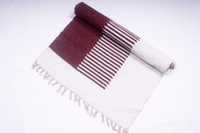 Maroon and White Semi Striped Yogamat