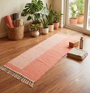 Peach and White Semi Striped Yogamat