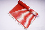 Red and White Semi Striped Yogamat