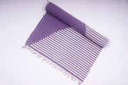 Purple and White Semi Striped Yogamat
