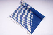 Blue and White Semi Striped Yogamat