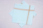 Blue Handkerchief with Brown and Yellow Border