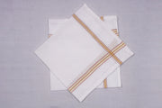 White Handkerchief with Brown and Yellow Border