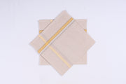 Pure Sepia Cotton Handkerchief with Yellow Border