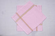 Pink Handkerchief with Brown and Yellow Border