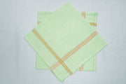 Green Handkerchief with Brown and Yellow Border