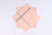 Pure Light Orange Cotton Handkerchief with Brown Border